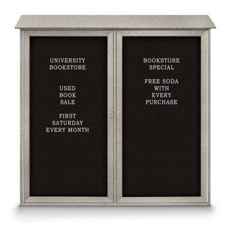 United Visual Products Indoor Enclosed Combo Board, 48"x36", Satin Frame/Blue & Buff UVCB4836-BLUE-BUFF